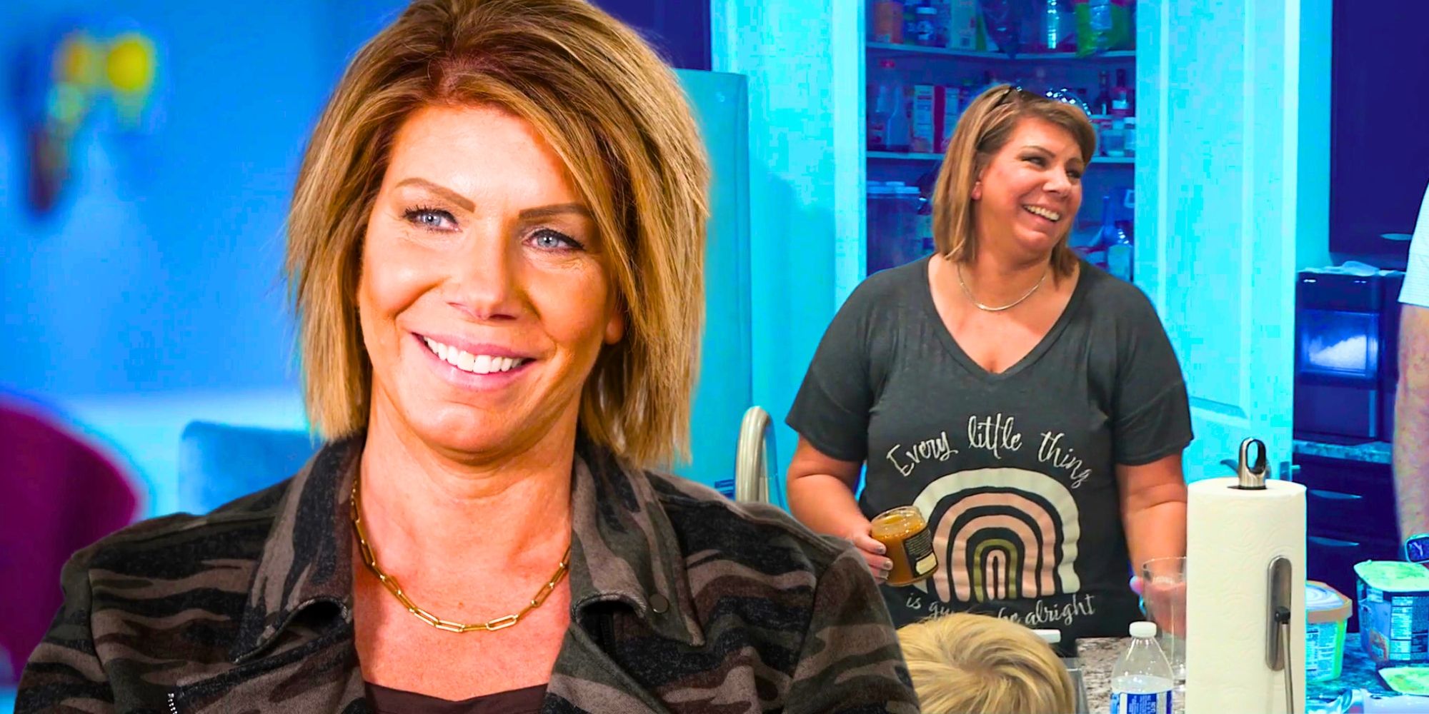 Sister Wives’ Meri Brown smiles and laughs in a montage image.