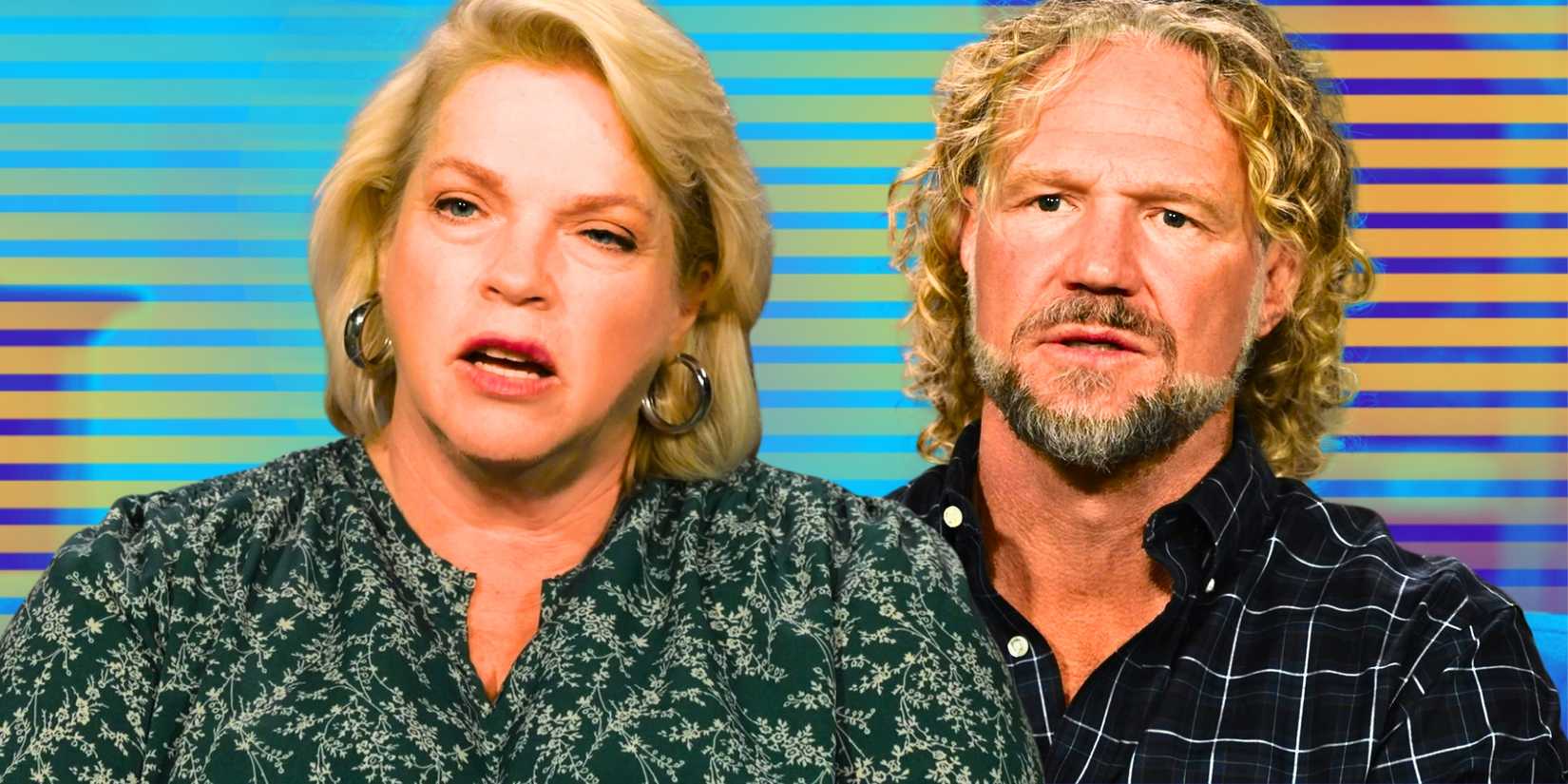 Sister Wives' Janelle Brown and Kody Brown look serious.