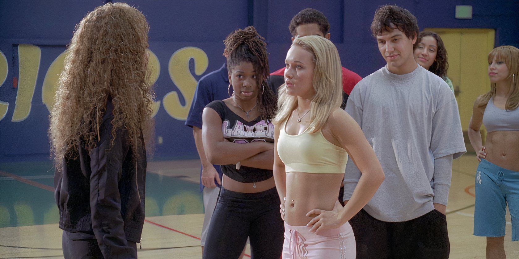 Solange Knowles e Hayden Panettiere se enfrentando durante uma sessão de treinos em Bring It On All Or Nothing