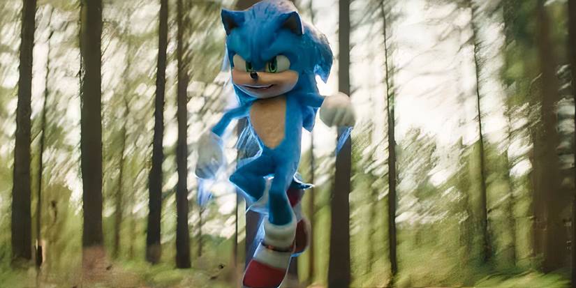 Sonic excited after winning a race in Sonic the Hedgehog 3