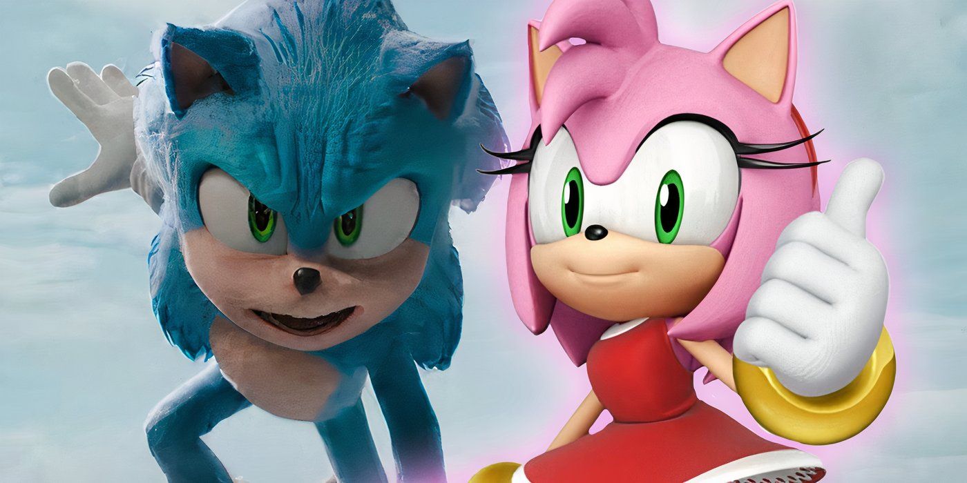 صورة معدلة لإيمي روز بجوار سونيك في Sonic the Hedgehog 3.