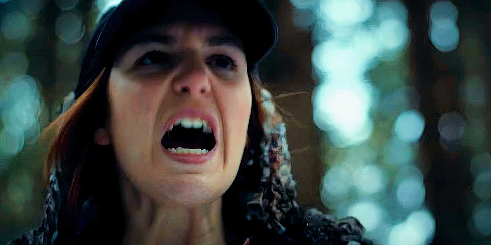 Sophie Nelisse as teenage Shauna screaming in the wilderness in Yellowjackets season 3.jpg