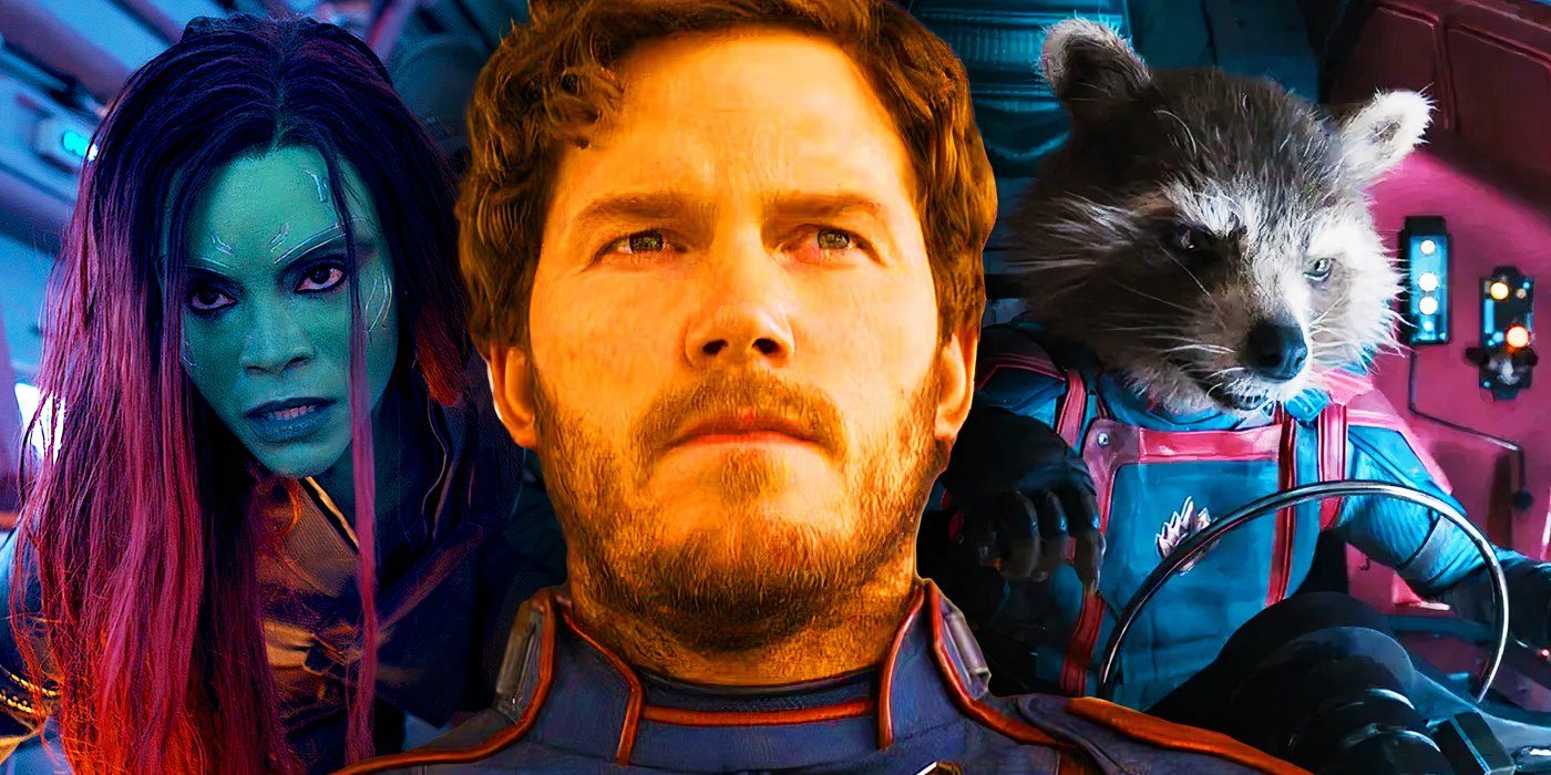 Star-Lord, Gamora and Rocket in Guardians of the Galaxy Vol. 3