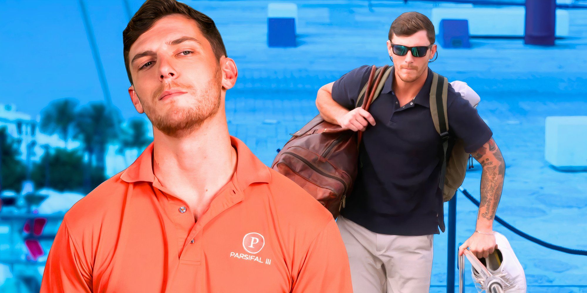 montage of Chase Lemacks arriving on below deck sailing yacht season 5