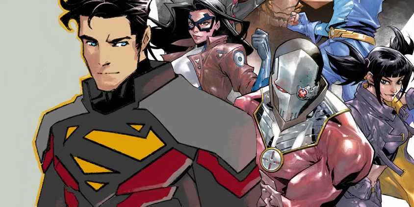 Superman Jon Kent Looking Over at New Secret Six DC