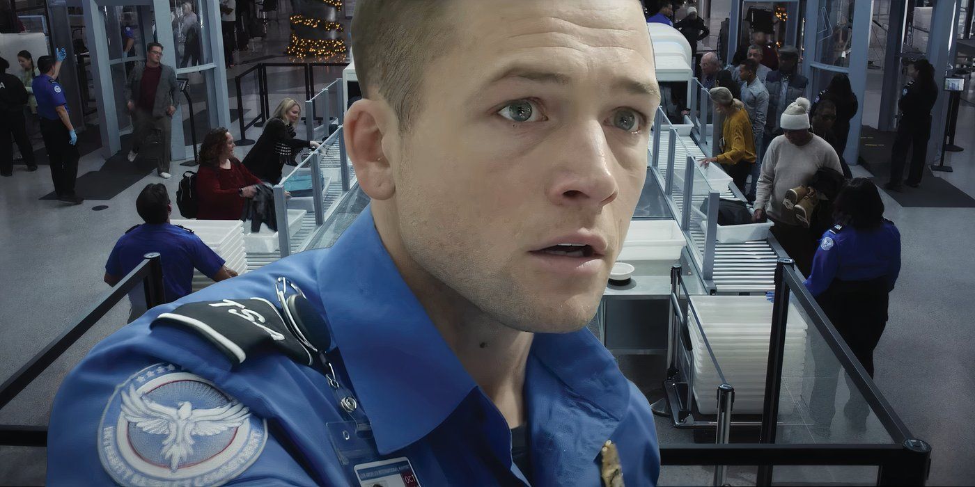 Taron Egerton and the airport security in Carry-On