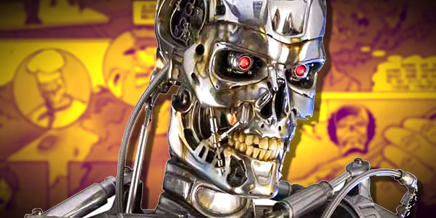 terminator with comic background