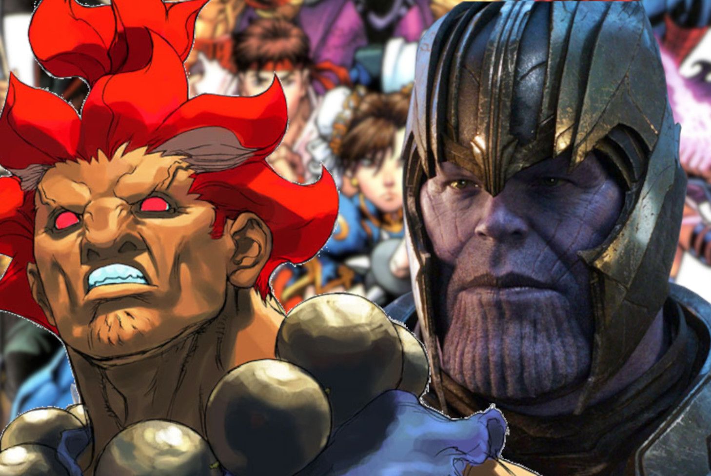 Thanos e Akuma em Marvel vs Capcom