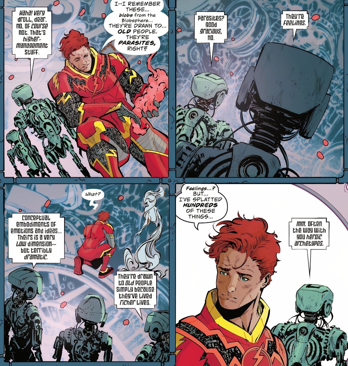 The Flash 2024 Annual, The Flash percebe que as bolhas que ele está destruindo são sentimentos de pessoas idosas