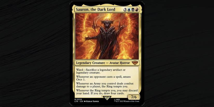 The Sauron, the Dark Lord Commander card from Magic The Gathering.