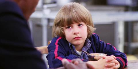 Danny listening to Hallorann in the kitchen in The Shining