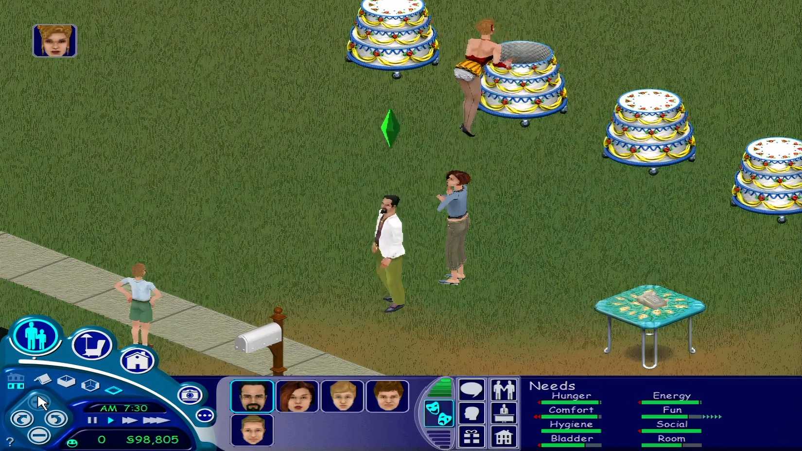 The Sims 1 Female Cake Dancer performing