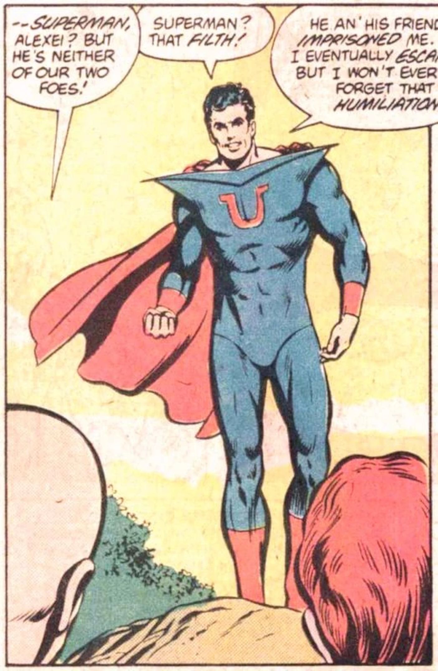 Comic book panel: The Very First Ultraman In Comics floats.