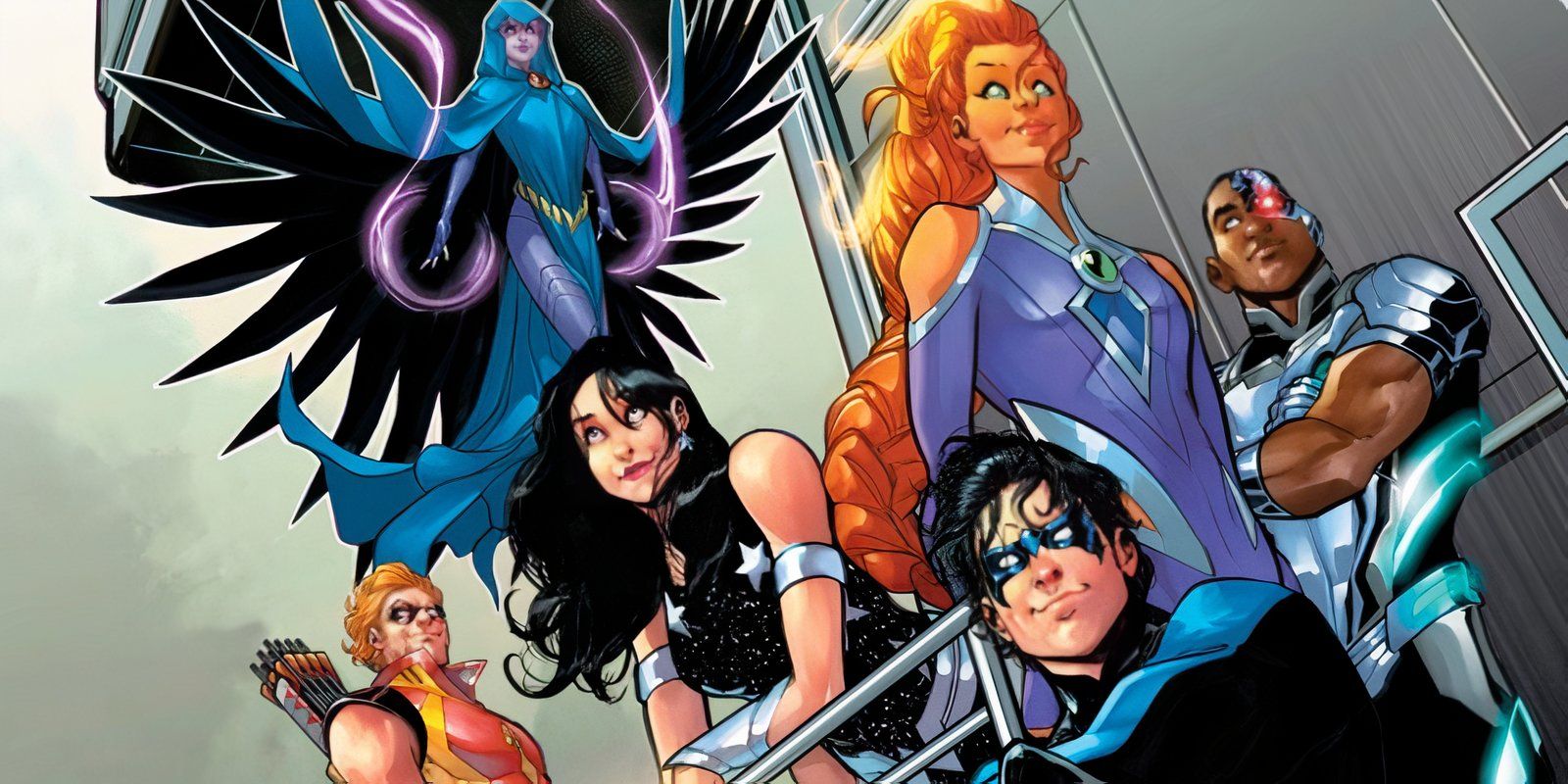 Titans #19 variant cover nightwing starfire donna troy cyborg arsenal raven beast boy