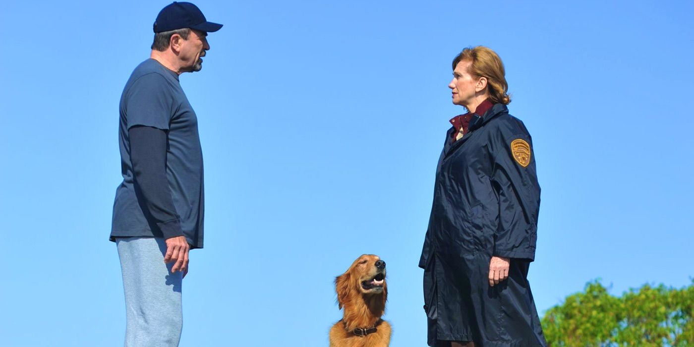 Tom Selleck, Kathy Baker e Joe the Dog em Jesse Stone