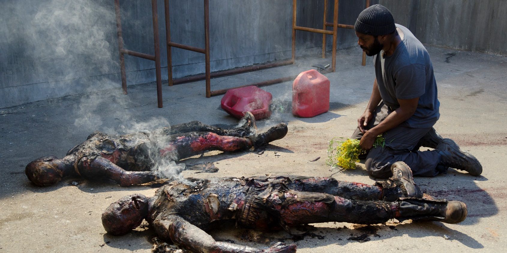 Tyreese finds Karen and David's bodies in The Walking Dead