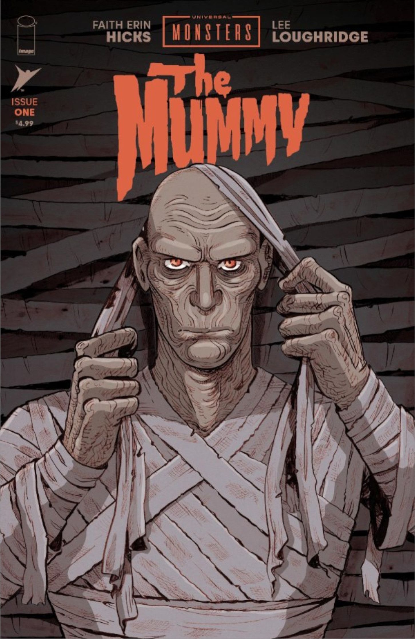 Universl Monsters The Mummy #1 Cover Imhotep se desembrulha