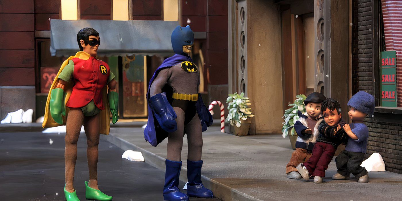 Batman y Robin amenazan a tres niños en el sketch de Robot Chicken 