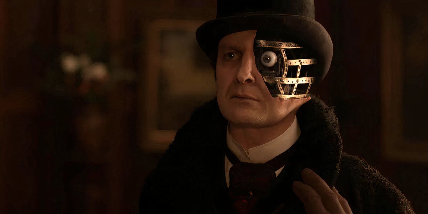 A clockwork droid with half a face in the Doctor Who episode Deep Breath.