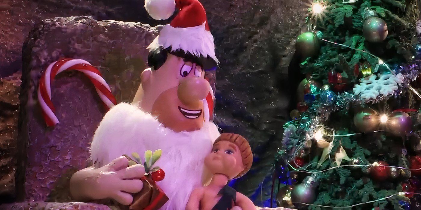 Fred Flintstone con un niño en su regazo en el sketch de Robot Chicken 