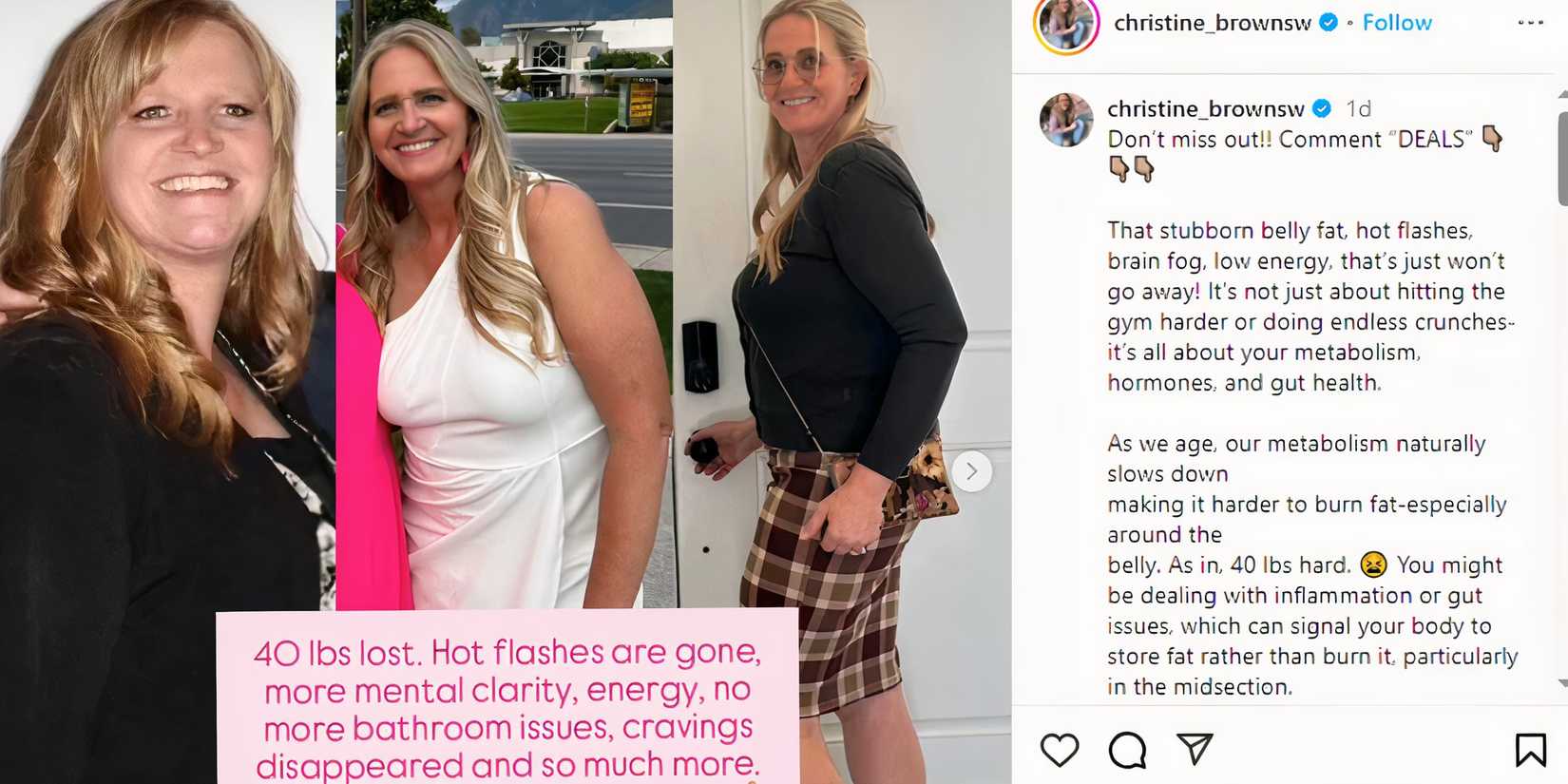 sister wives christine brown woolley in side by side photos posted on instagram