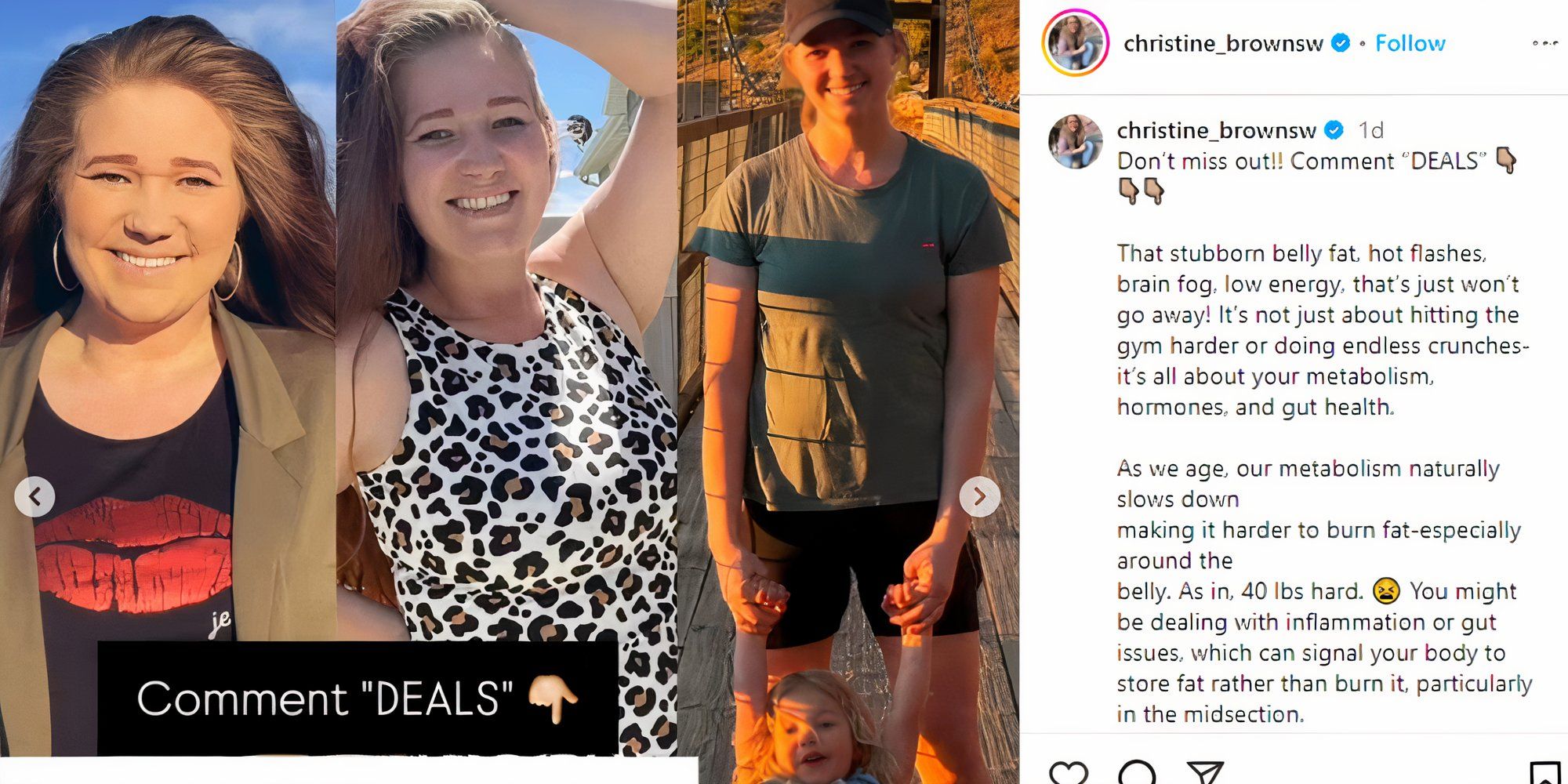 sister wives Mykelti brown in side by side photos posted on instagram