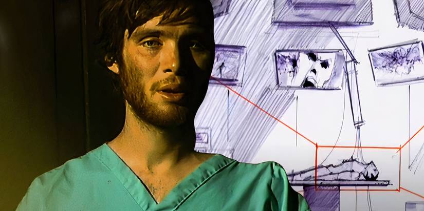 Jim with a 28 Days Later storyboard