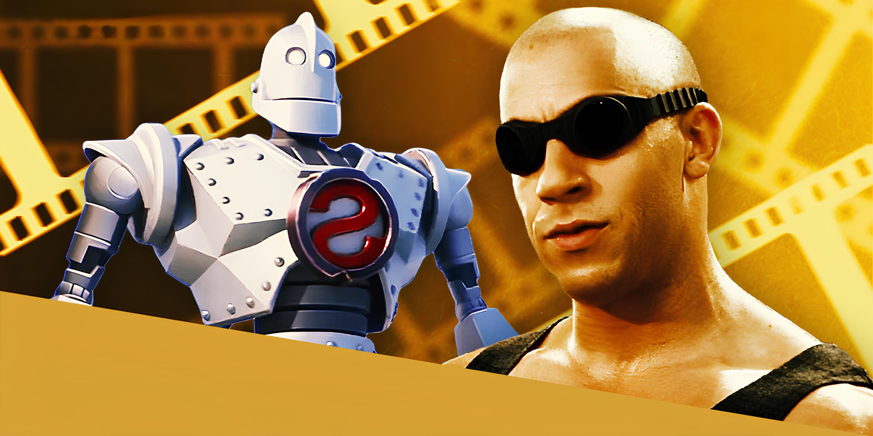 Vin Diesel in The Iron Giant and Chronicles of Riddick Pitch Black