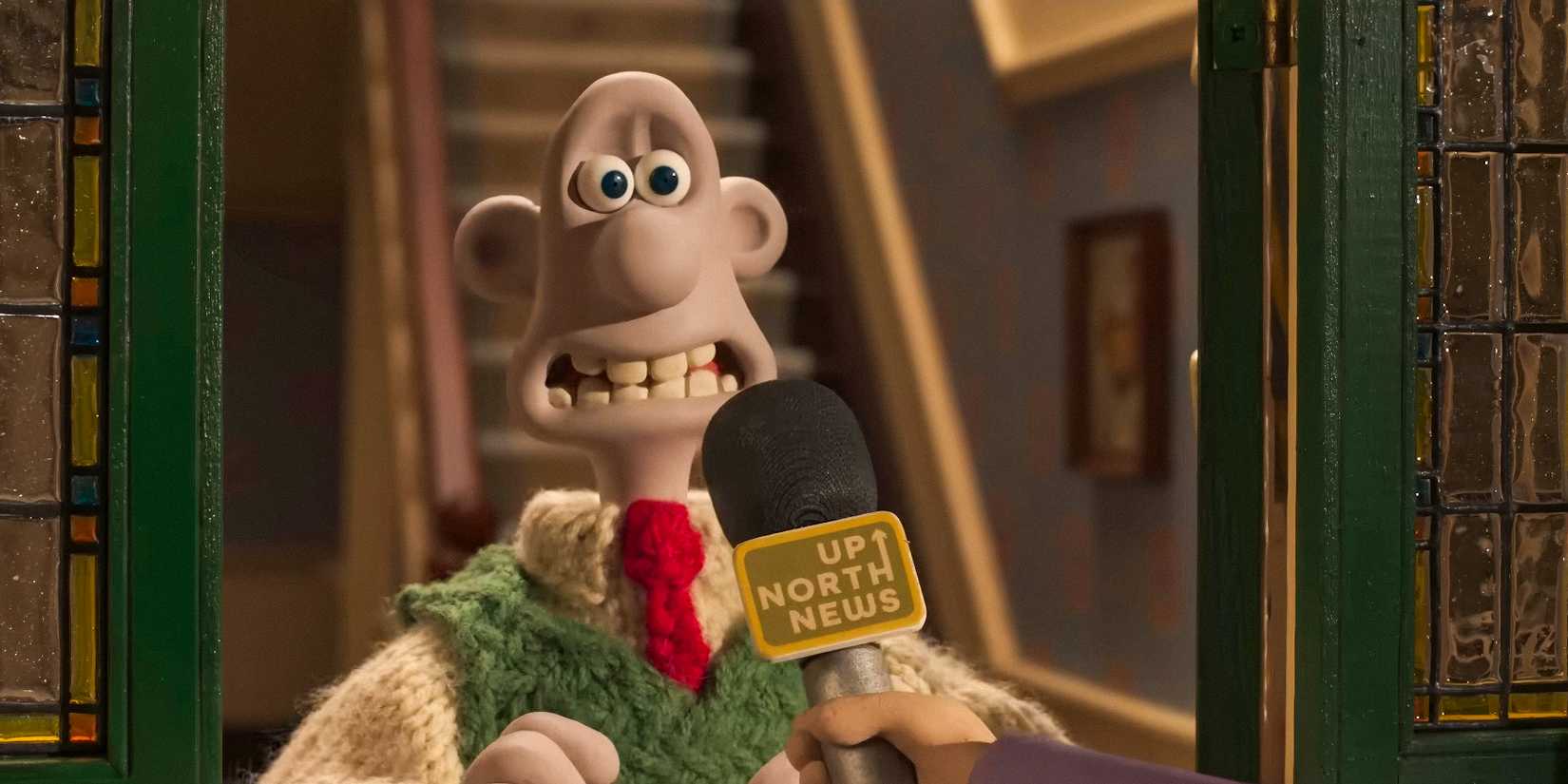 Wallace nervous about being interviewed in Wallace & Gromit: Vengeance Most Fowl