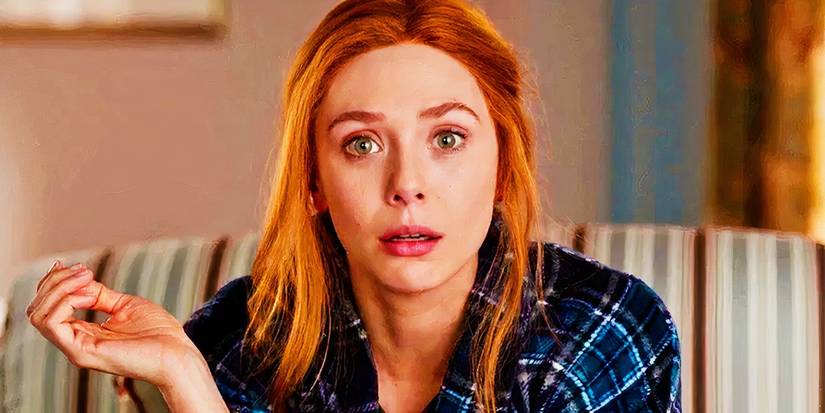 Wanda Maximoff (Elizabeth Olsen) breaking the fourth wall in WandaVision