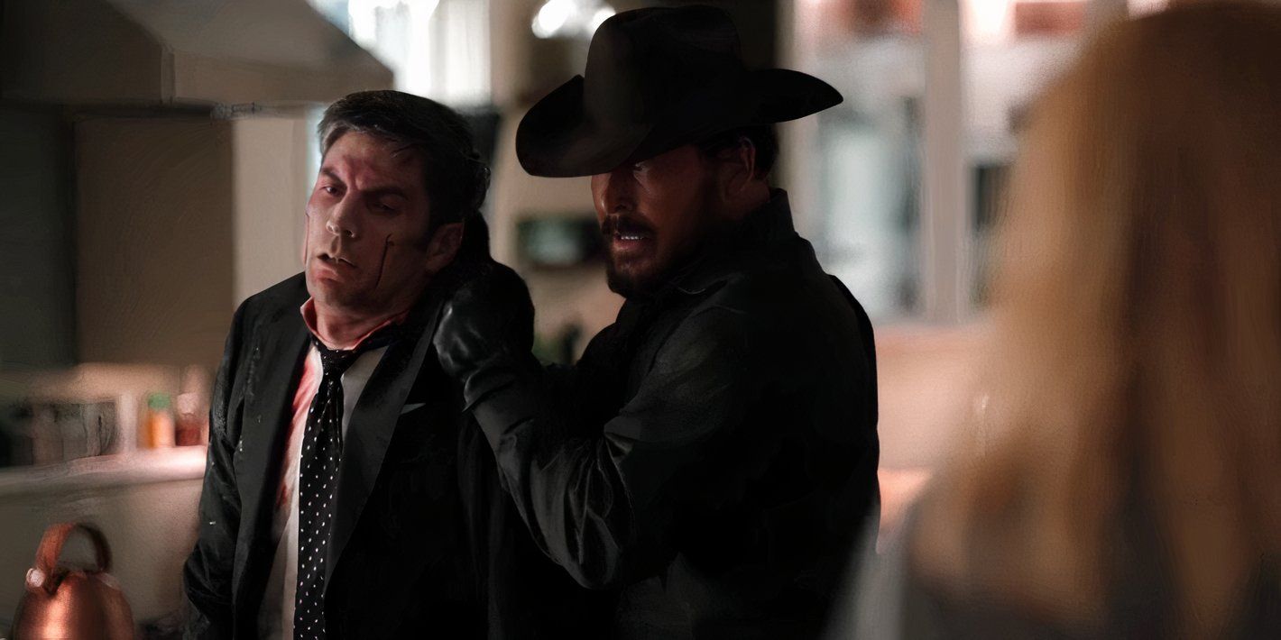 Wes Bentley as Jamie Dutton and Cole Hauser as Rip Wheeler in Yellowstone season 5 episode 14