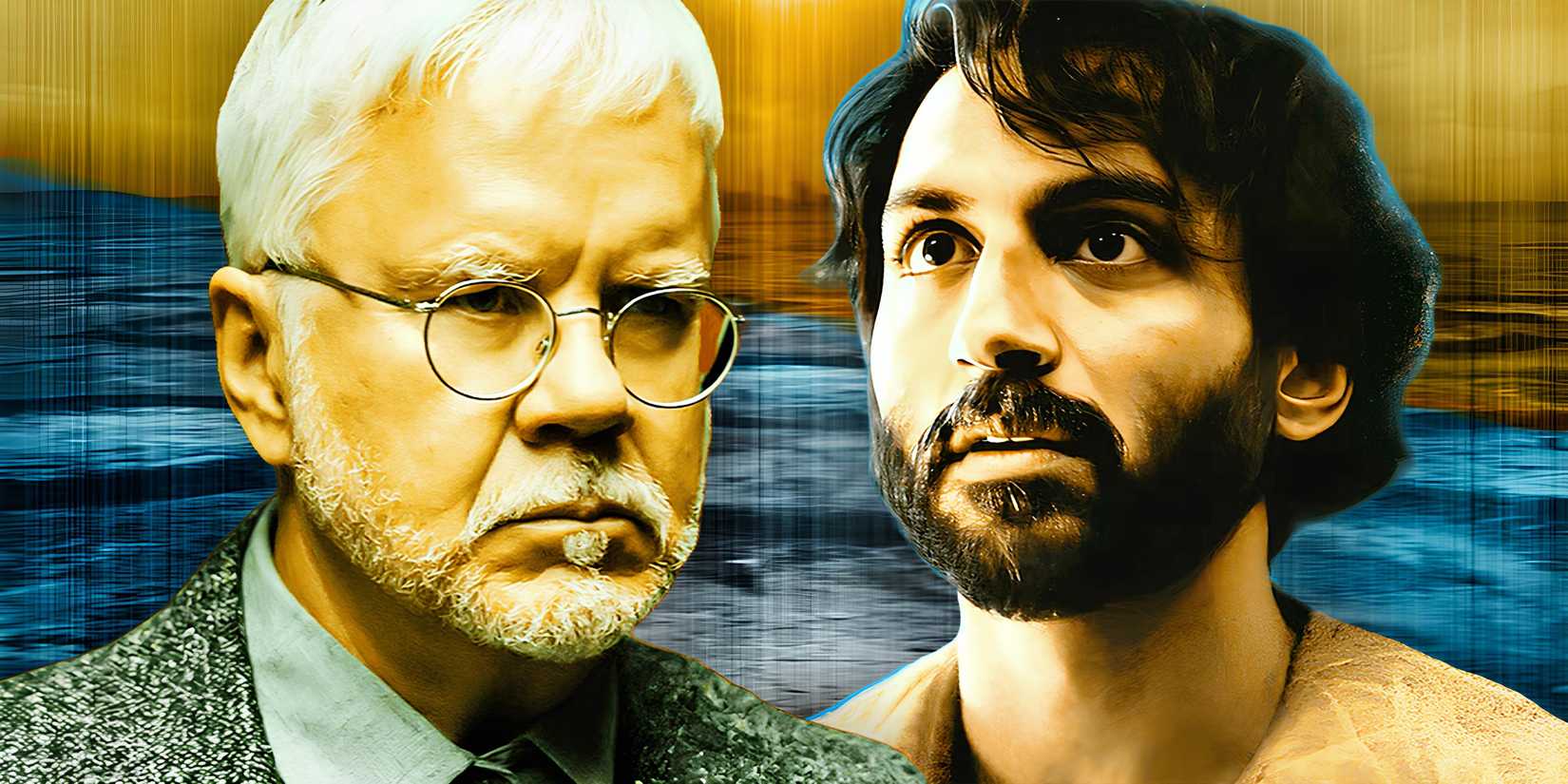Custom Silo image of Tim Robbins as Bernard Holland and Avi Nash as Lukas Kyle