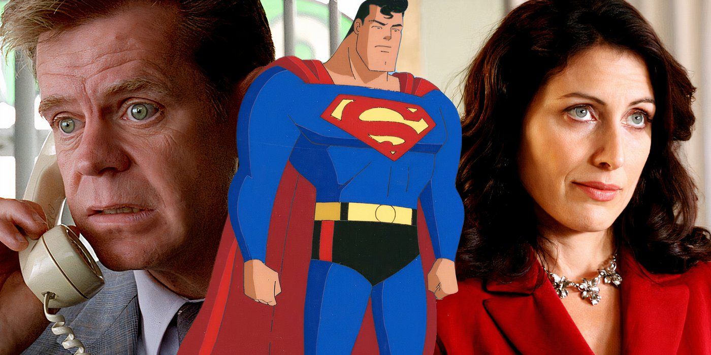 William H. Macy und Lisa Edelstein mit Superman, der Zeichentrickserie