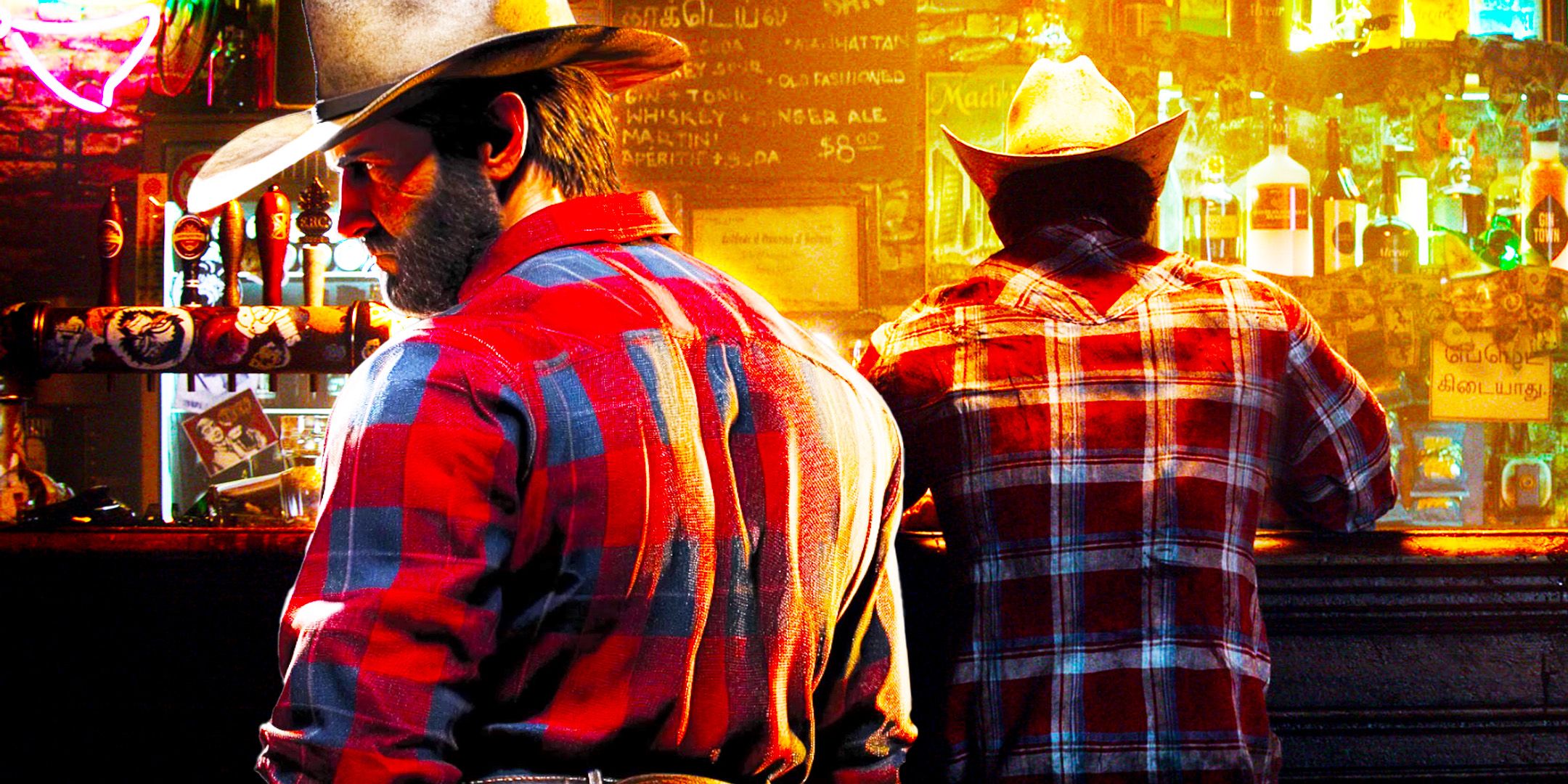 Wolverine sitting at a bar from game Wolverine and Wolverine