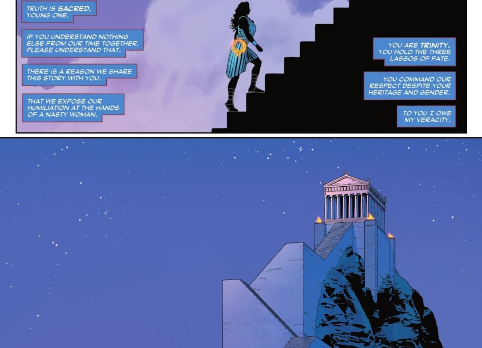 Wonder Woman #16 Sovereign trinity temple