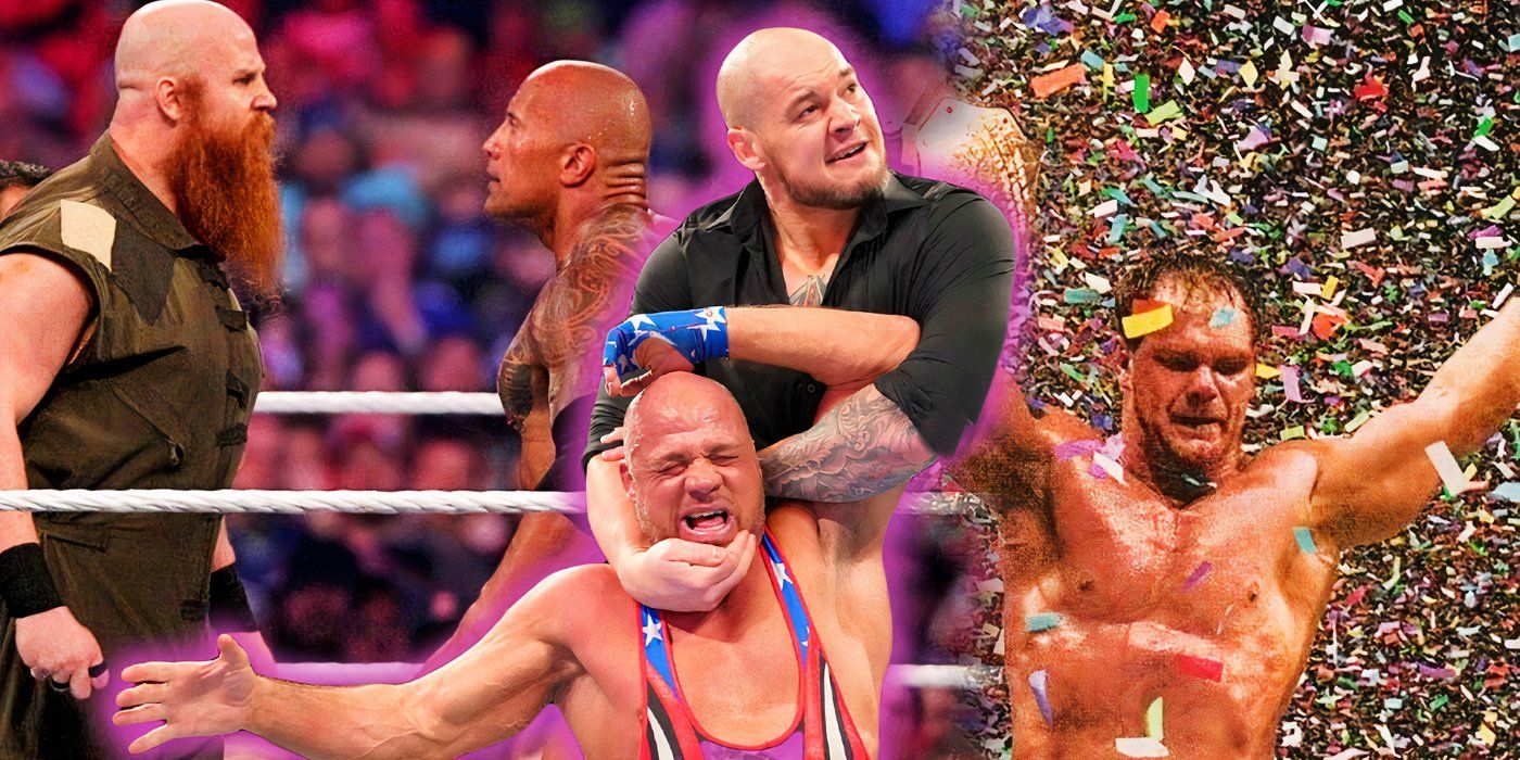 Worst Wrestlemania moments The Rock Eric Rowan Baron Corbin Kurt Angle Chris Benoit