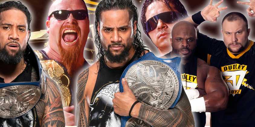 WWE best tag teams featuring the Usos, the Dudley Boyz and the Hart Foundation