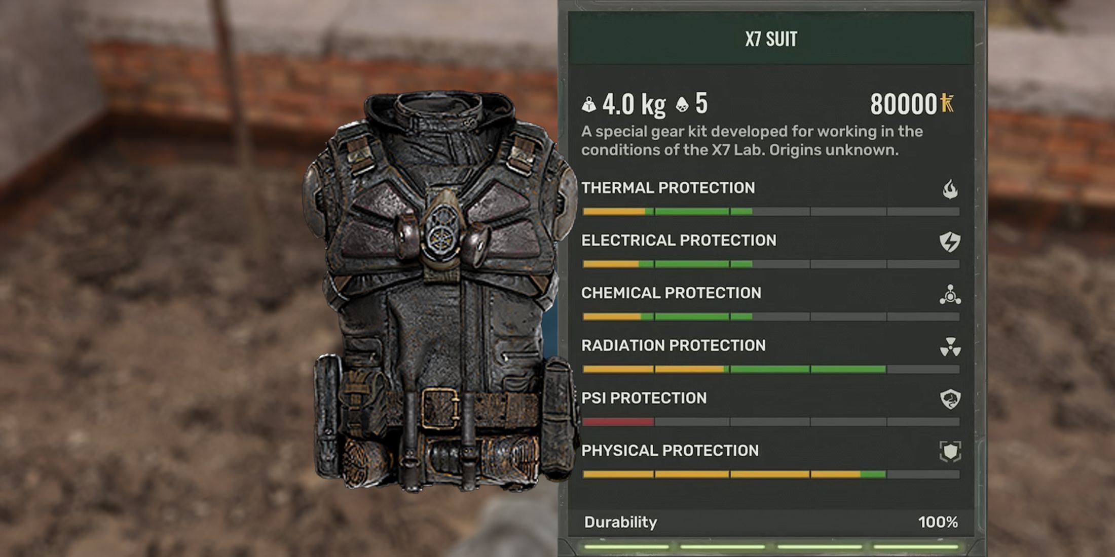 X7 Suit and stats in Stalker 2