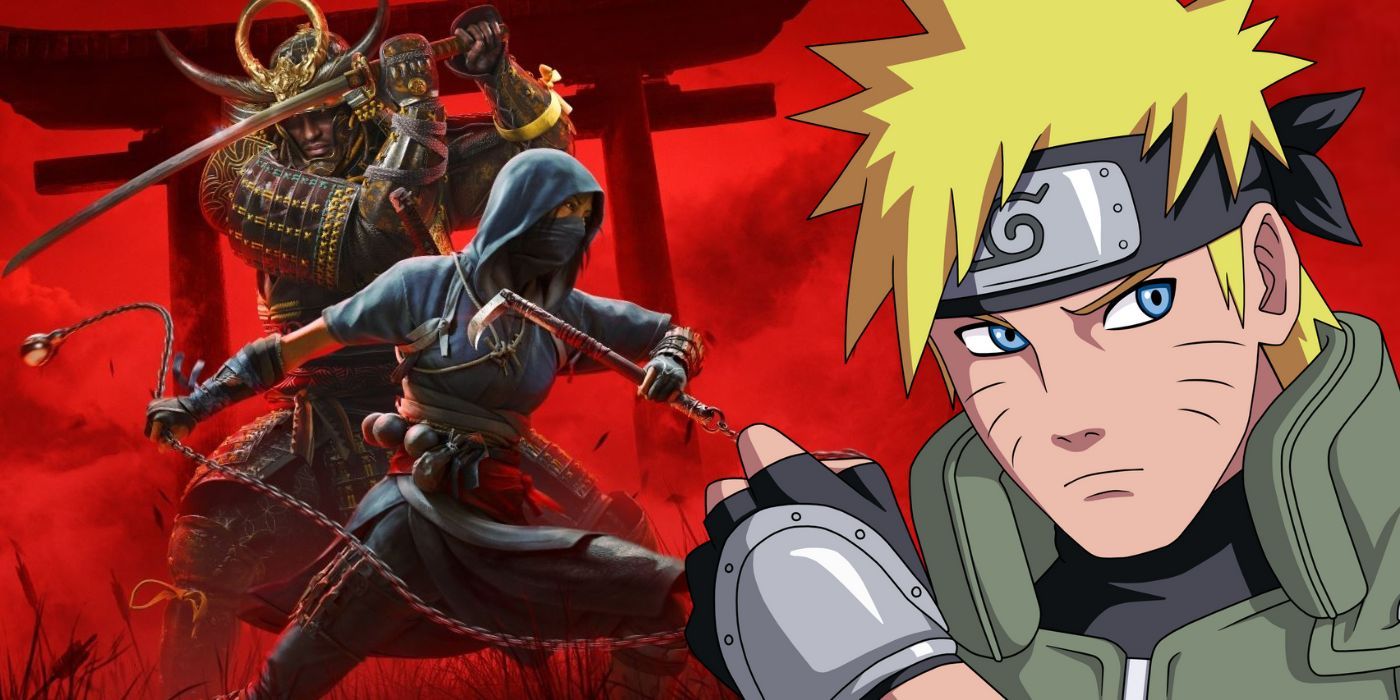 Naoe and Yasuke from Assassin's Creed Shadows with Naruto