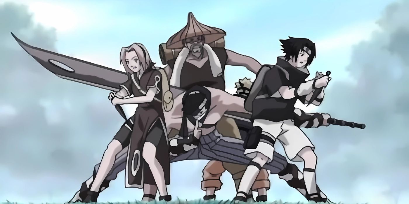 Zabuza greift Sakura, Sasuke und Naruto im Land der Wellen an