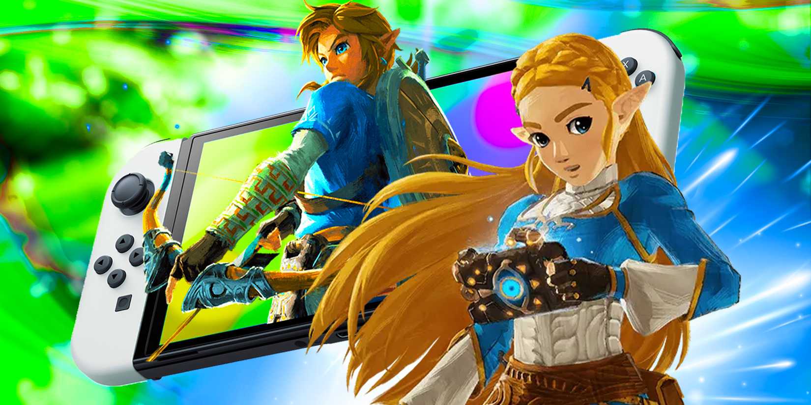 Zelda and Link with the Nintendo Switch