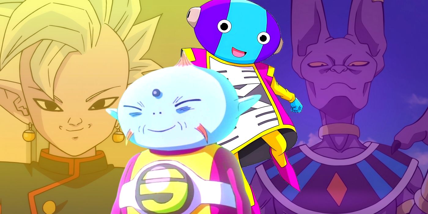 Zeno and Rymus stand side by side. Behind them, Shin and Beerus can be seen.
