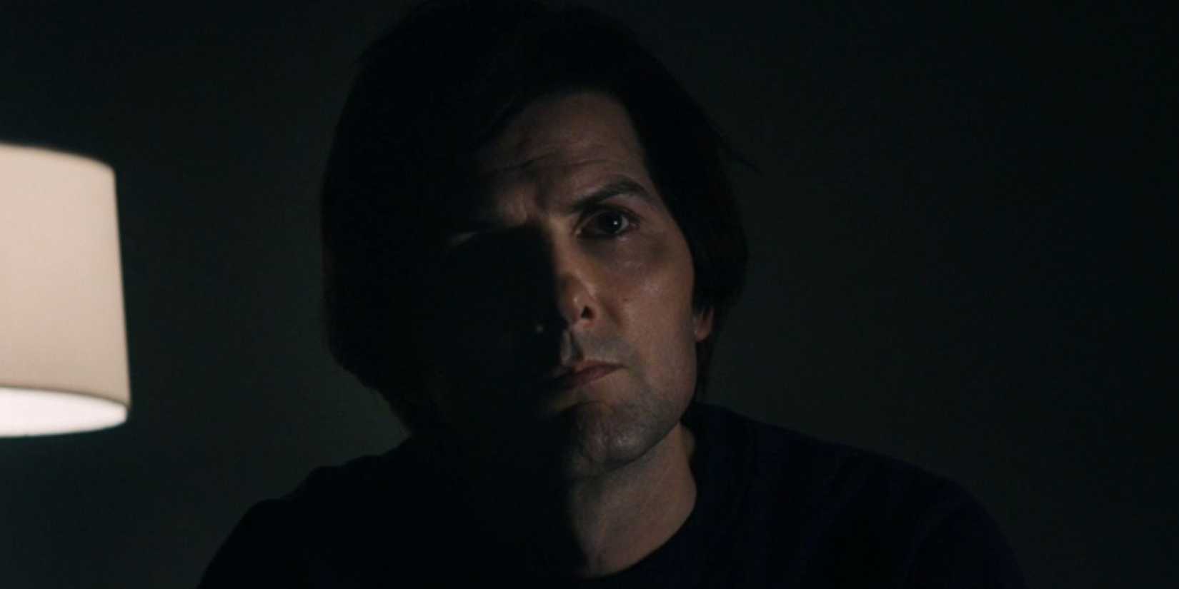 Adam Scott looking serious as Mark Scout in Severance
