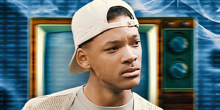 Will Smith in The Fresh Prince of Bel-Air with an old TV background