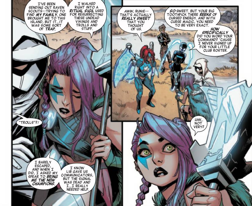 New Champions #1 by Foxe, Fiorelli, and Guara - Hellrune explains how they ended up near Norway