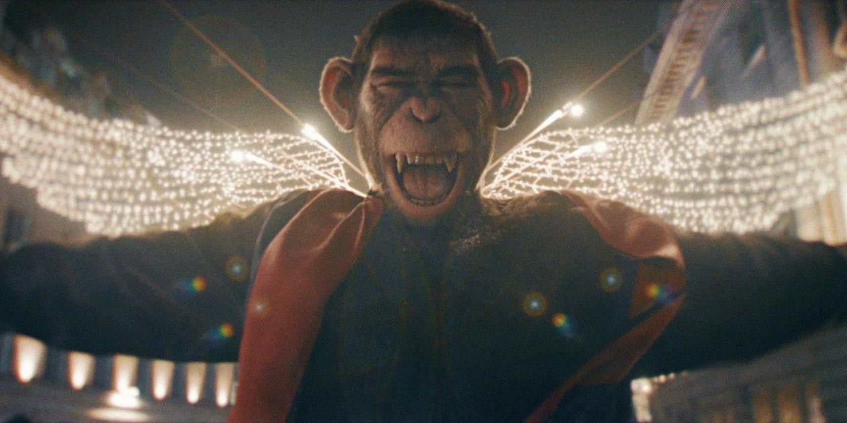 Still of Robbie Williams as a chimpanzee in Better Man