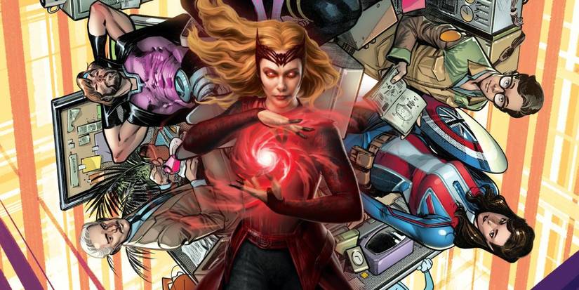 MCU Scarlet Witch over TVA #1 cover art by Pere Pérez