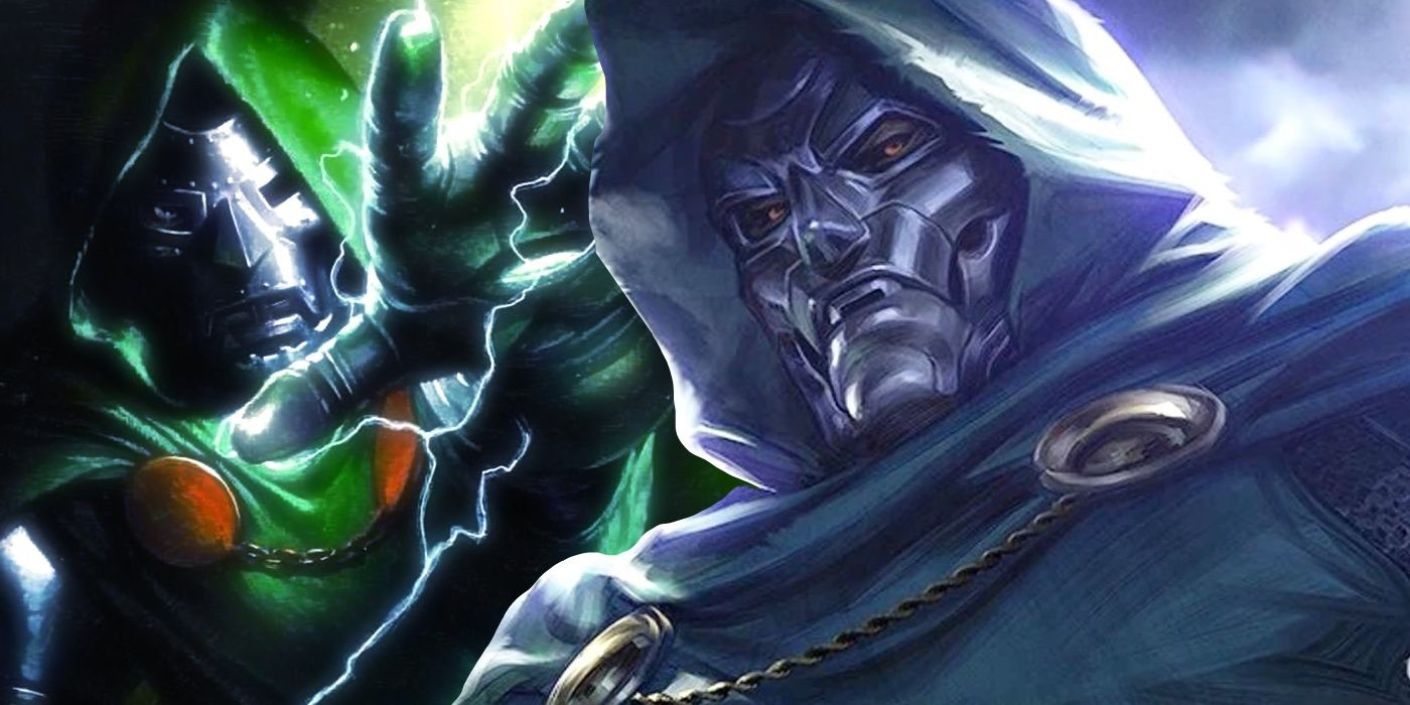 Split Custom Image of Doctor Doom next to MCU Doctor Doom