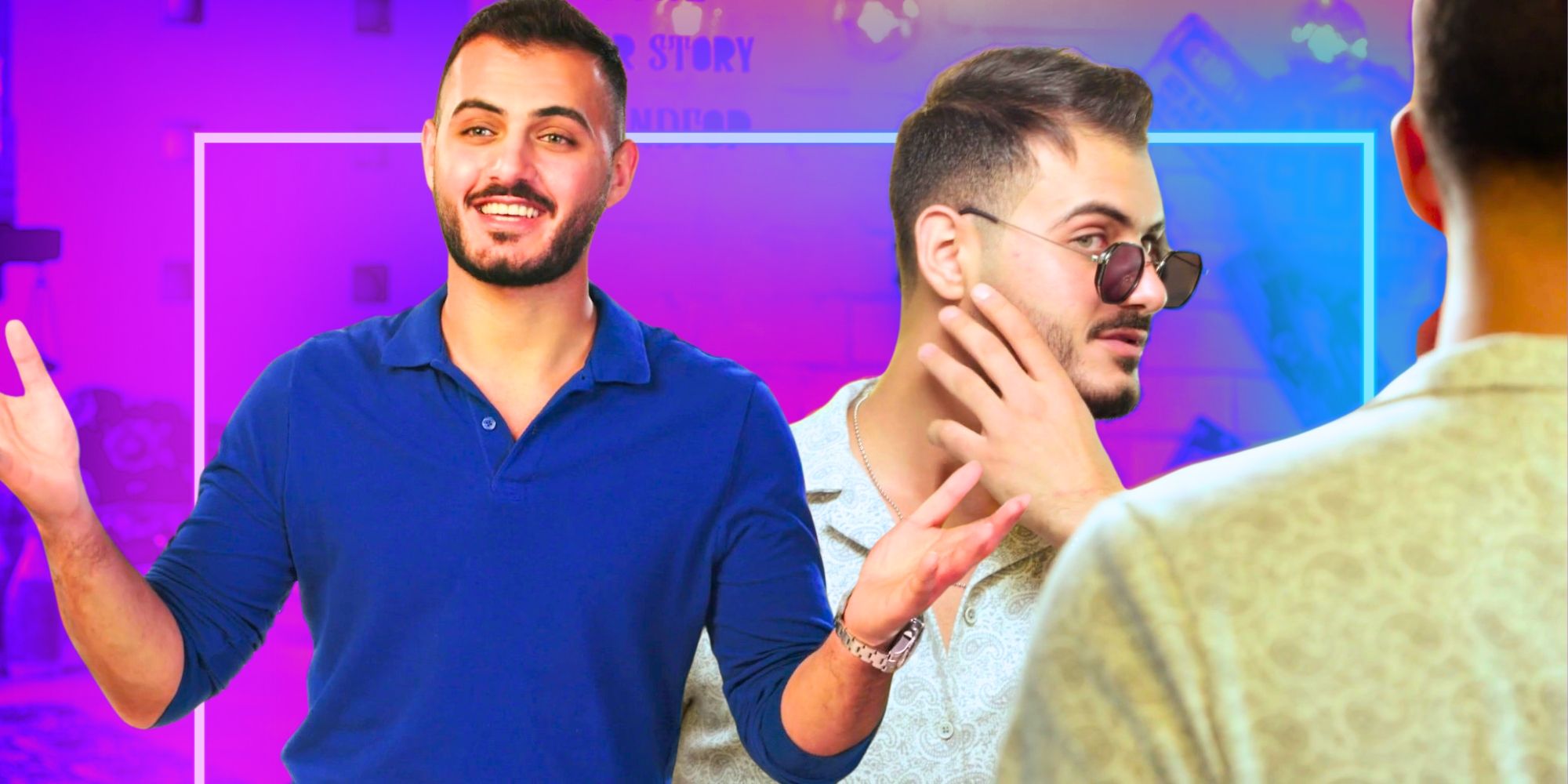 90 Day Fiancé Star Adnan Abdelfattah smiles and wears sunglasses in a montage image.