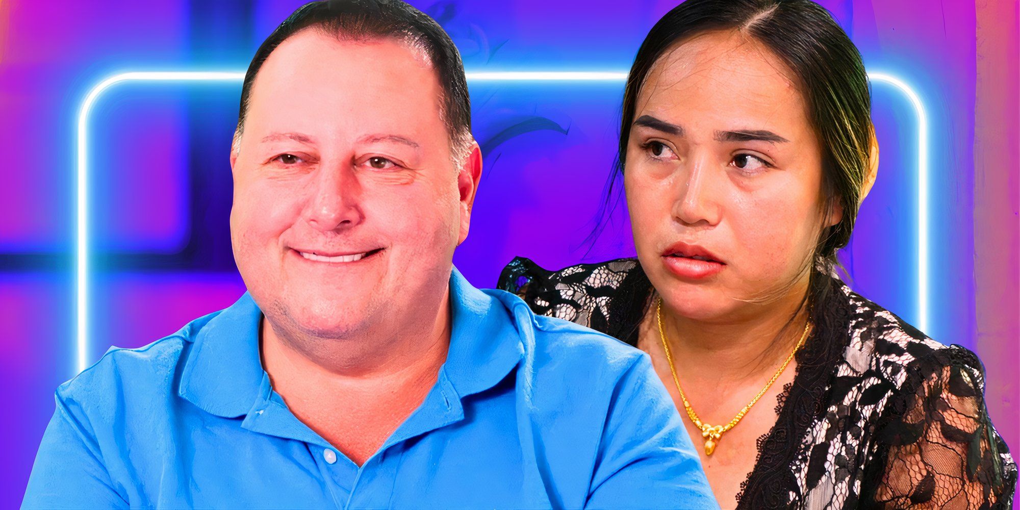 image of 90 Day Fiancé's David Toborowsky & Annie Suwan looking tense